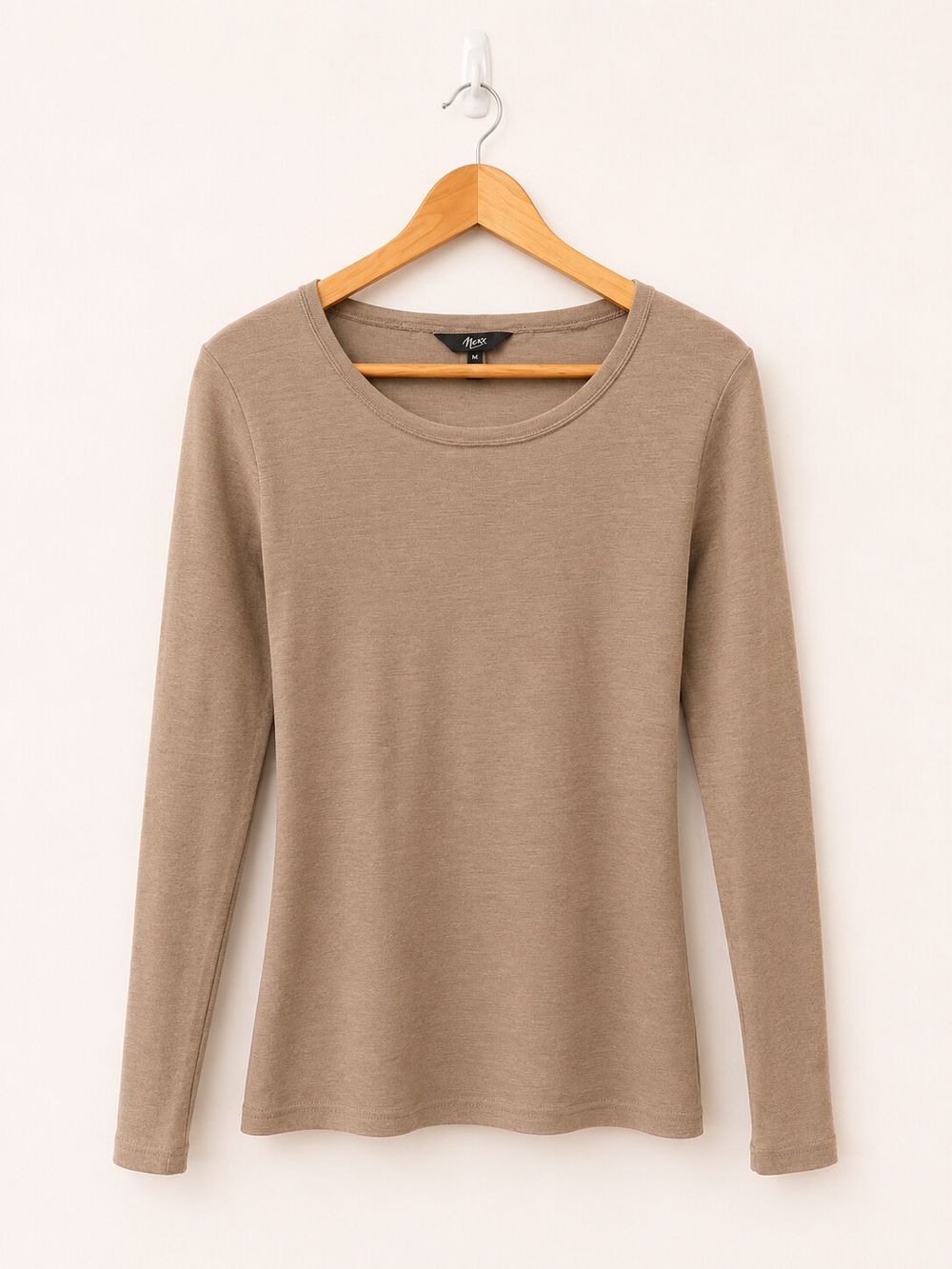 Max Merino Wool Long Sleeve Top Women’s S Beige 100% Merino