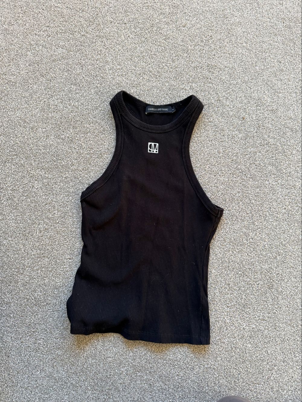 Camilla and Marc Black Ribbed Tank Top