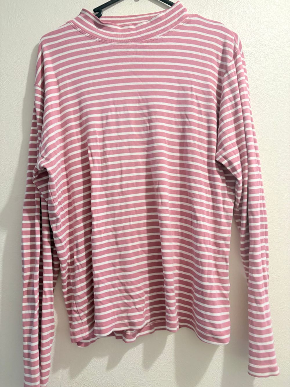 Concept Pink and White Striped Long Sleeve Top