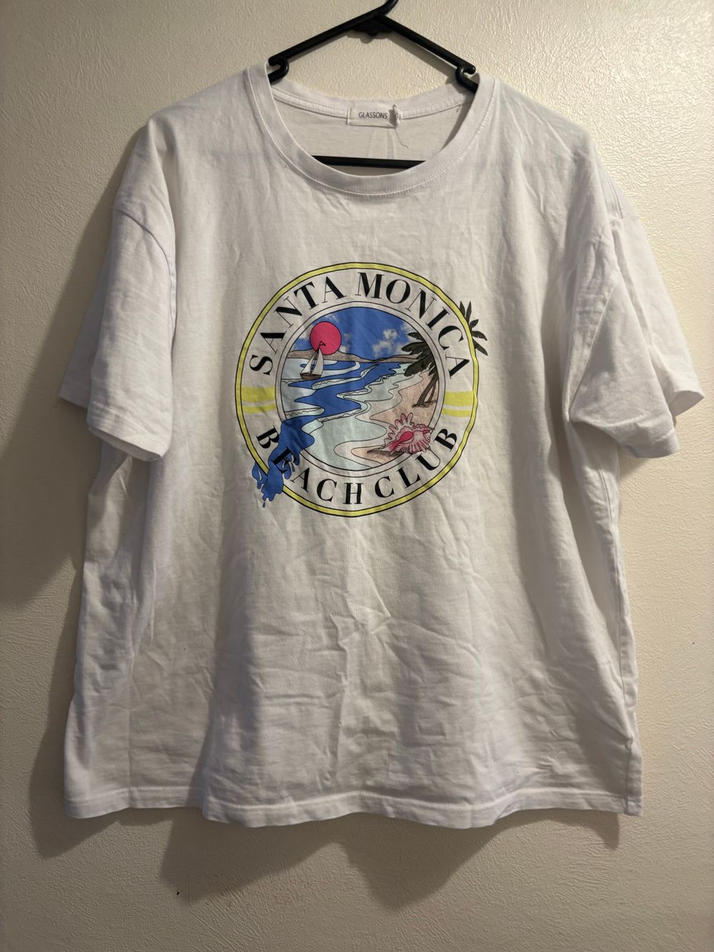 Glassons Santa Monica Beach Club White Graphic T-Shirt