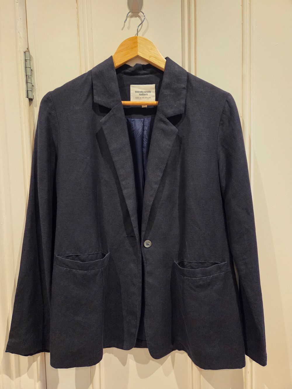 Twenty-Seven Names Navy Linen Blazer