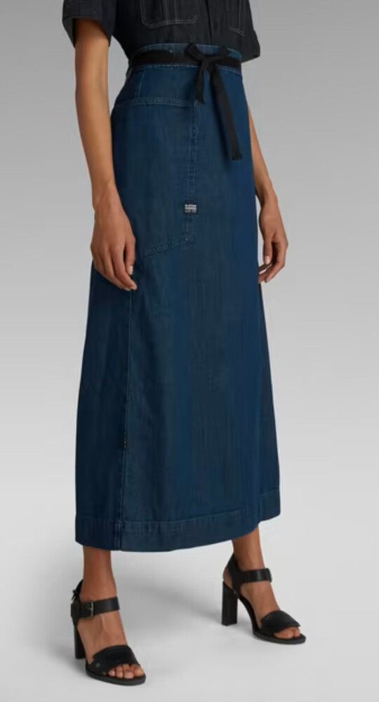 G-Star Raw Denim A-Line Maxi Wrap Skirt