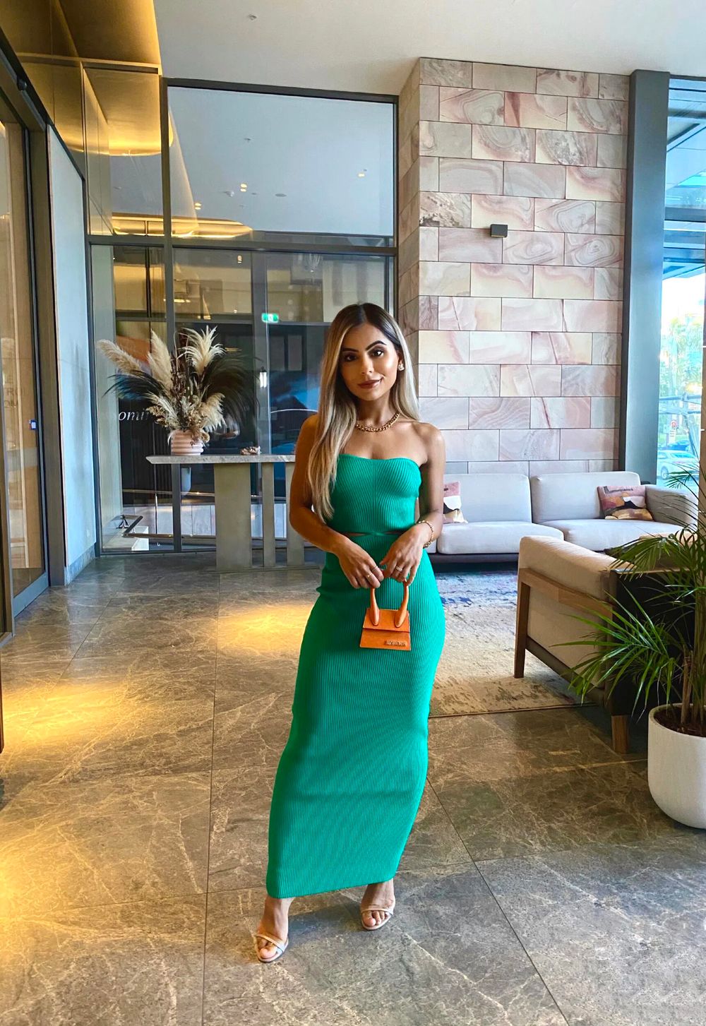 Kookai Lola Green Midi Dress