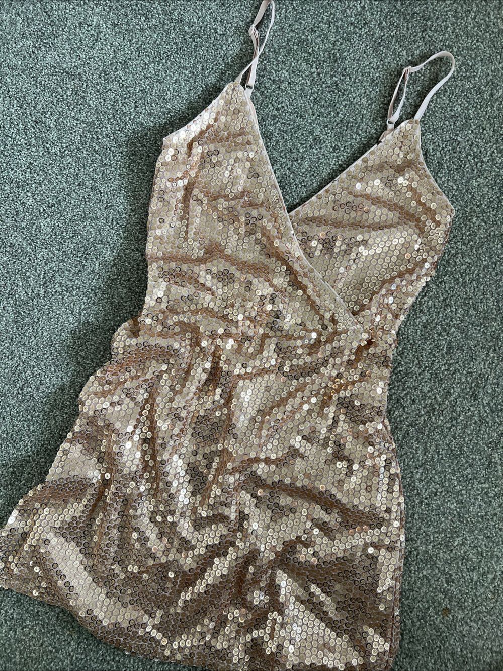 Boohoo Gold Sequin Mini Dress