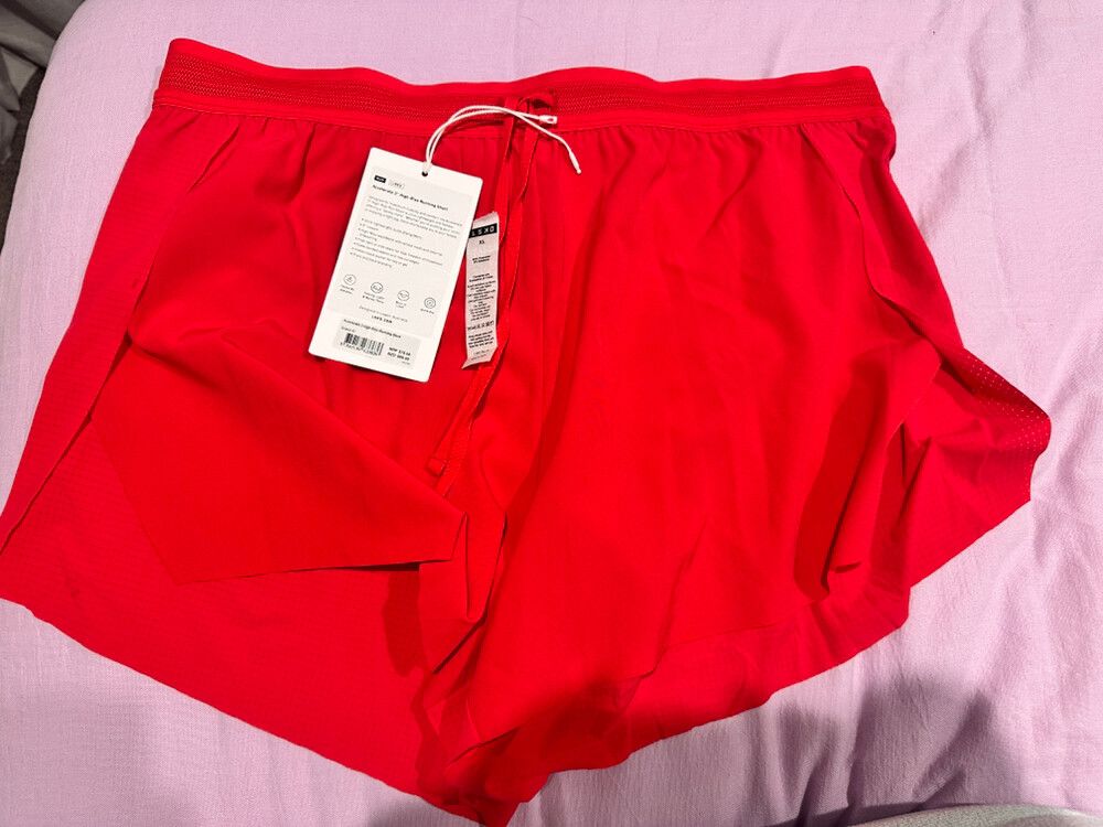 LSKD Red High-Rise Running Shorts