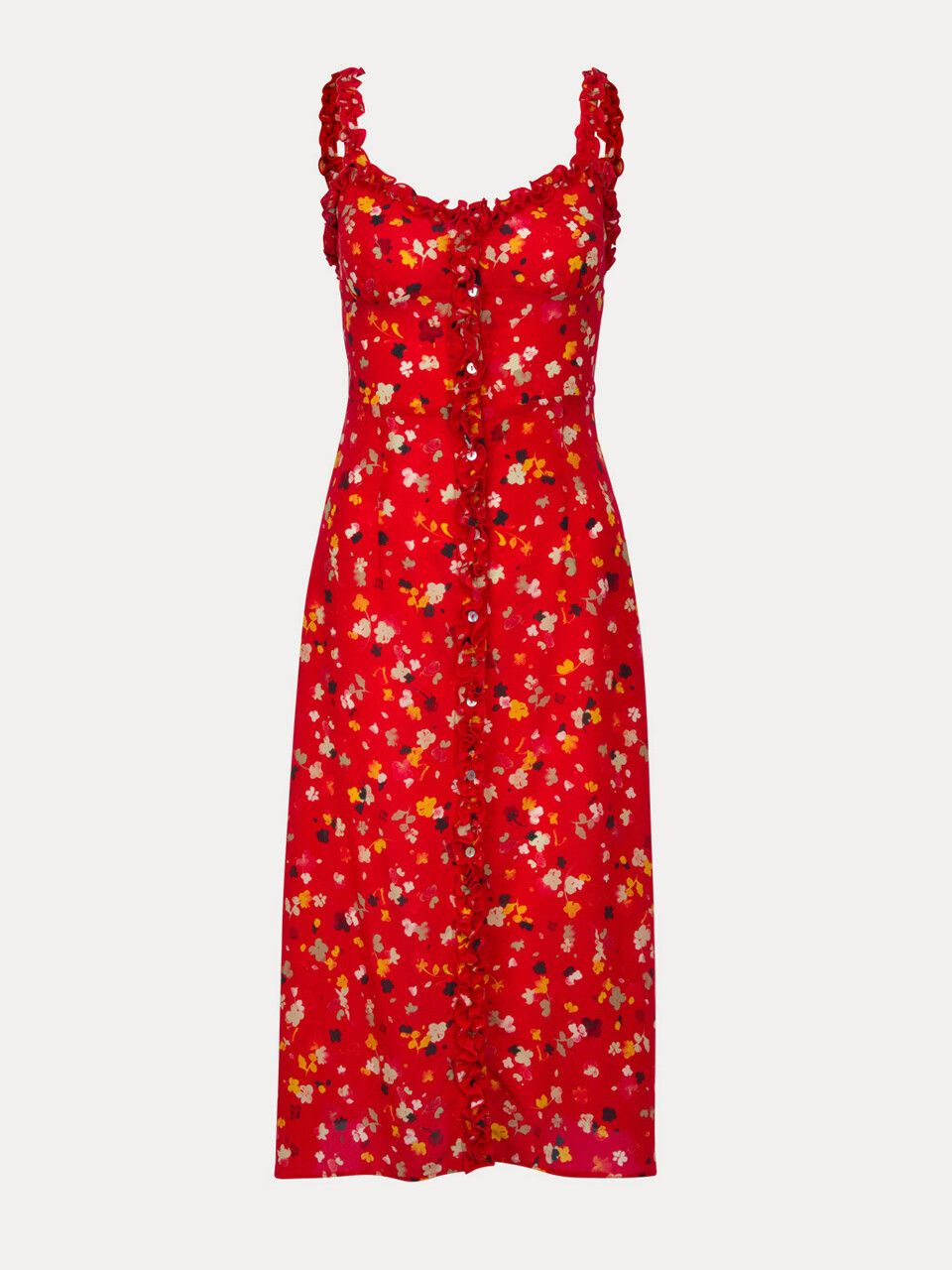 Réalisation Par "The Juliet" Silk Floral Midi Dress
