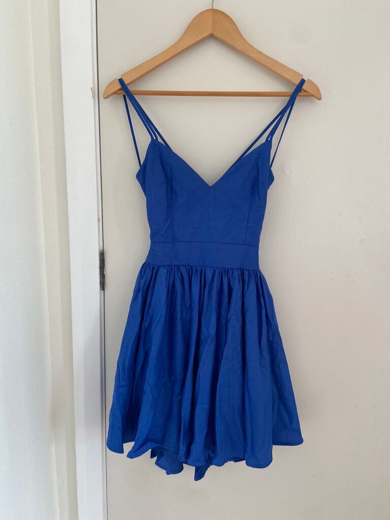 Keepsake Blue Skater Mini Dress