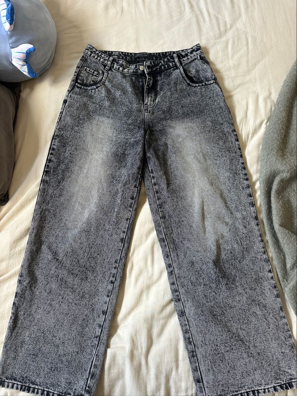 White Fox Grey Acid Wash Jeans