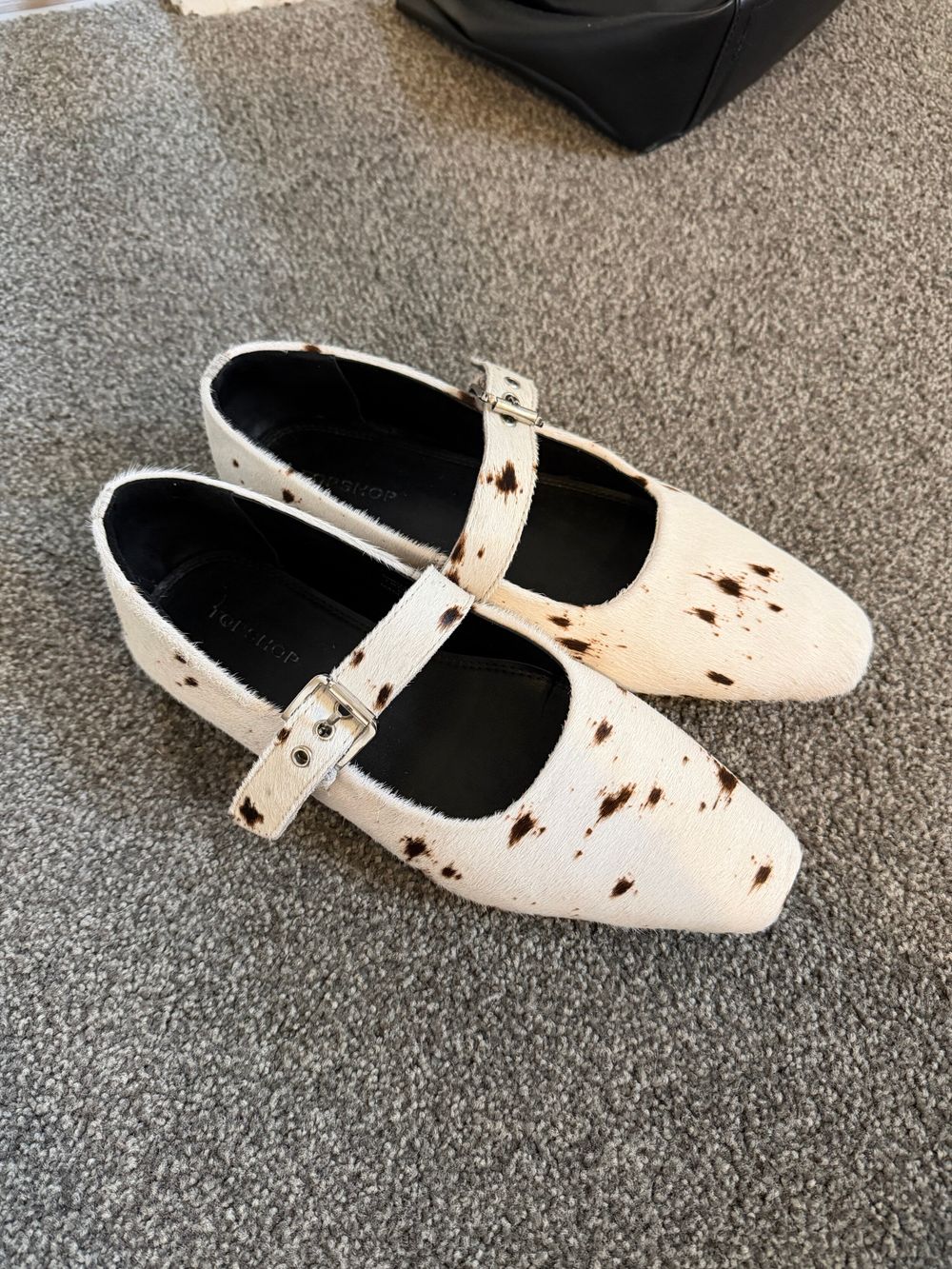 Topshop square toe ballet flats with strap
