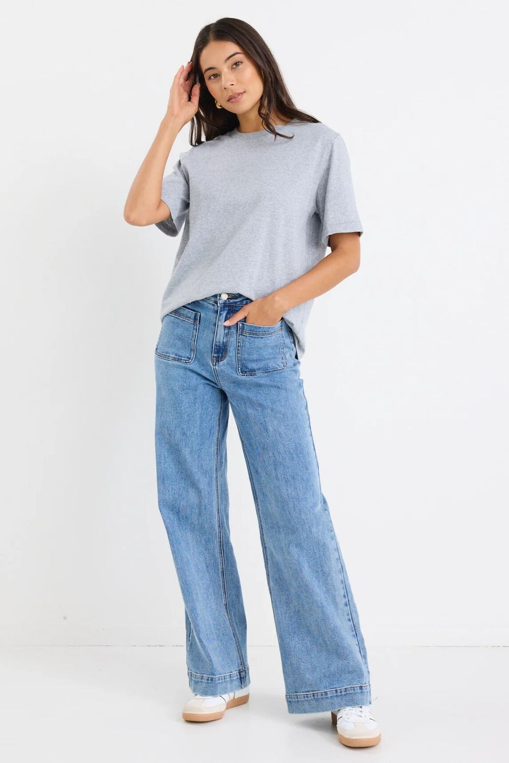 Among the Brave Blue Wide Leg Jeans