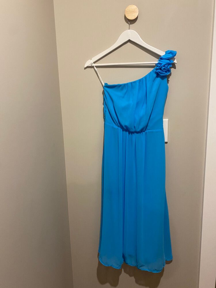 STAXS Blue One-Shoulder Dress