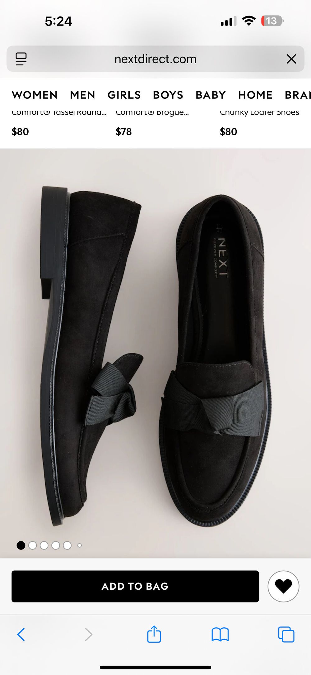 Black loafers