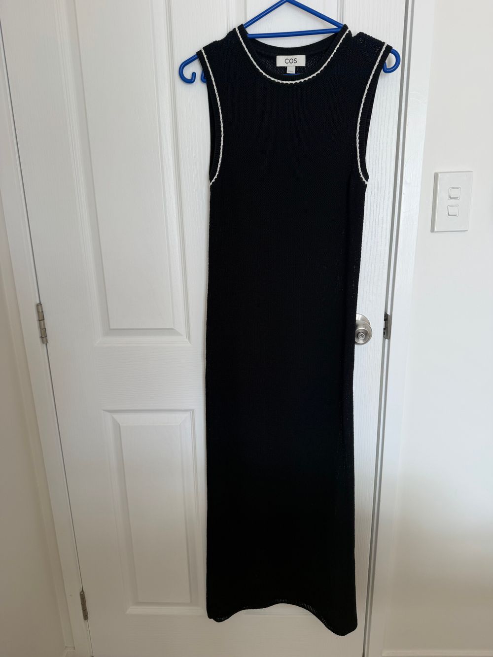 COS Black and White Knit Midi Dress