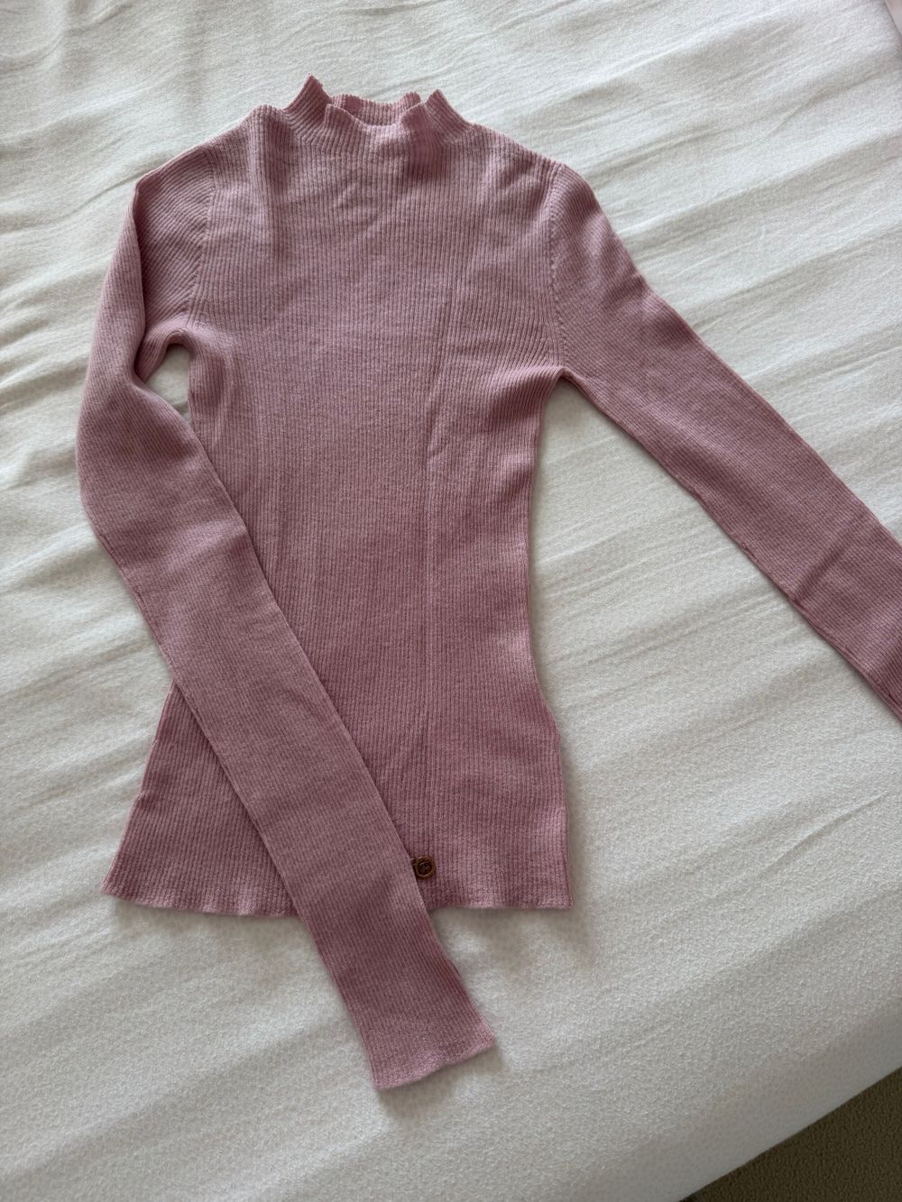 Aje Pink Ribbed Top