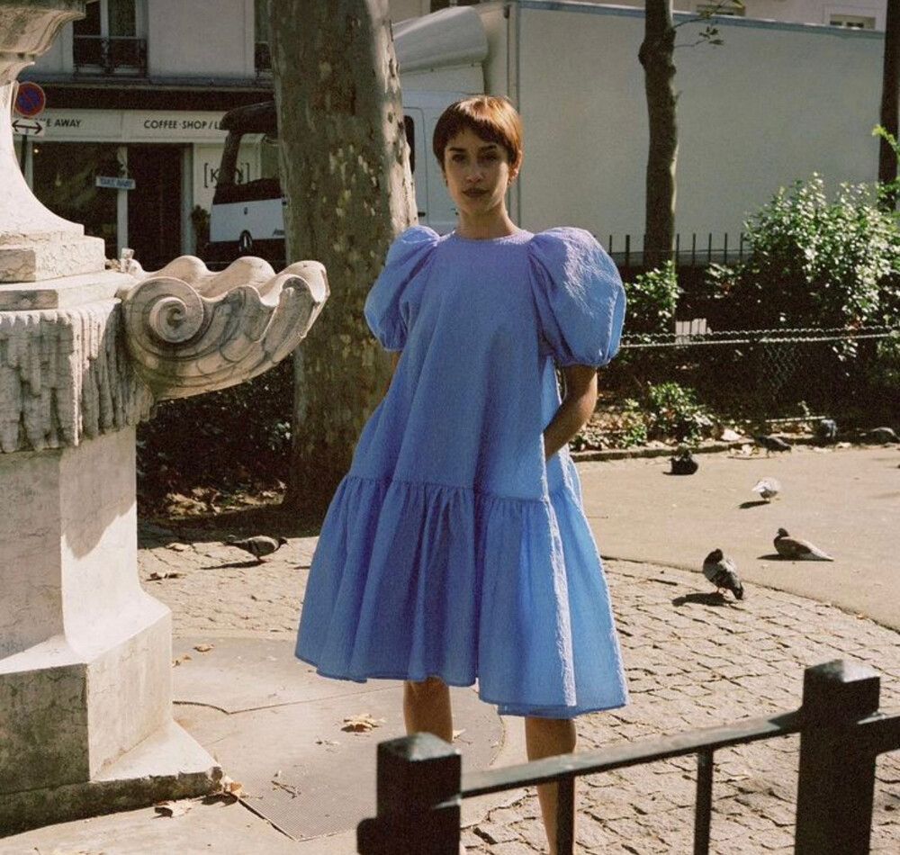 Cecilie Bahnsen - Cecilie Bahnsen Blue Alexa Dress on Designer