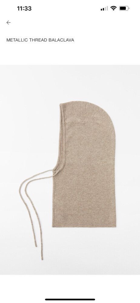 Zara Metallic Thread Balaclava