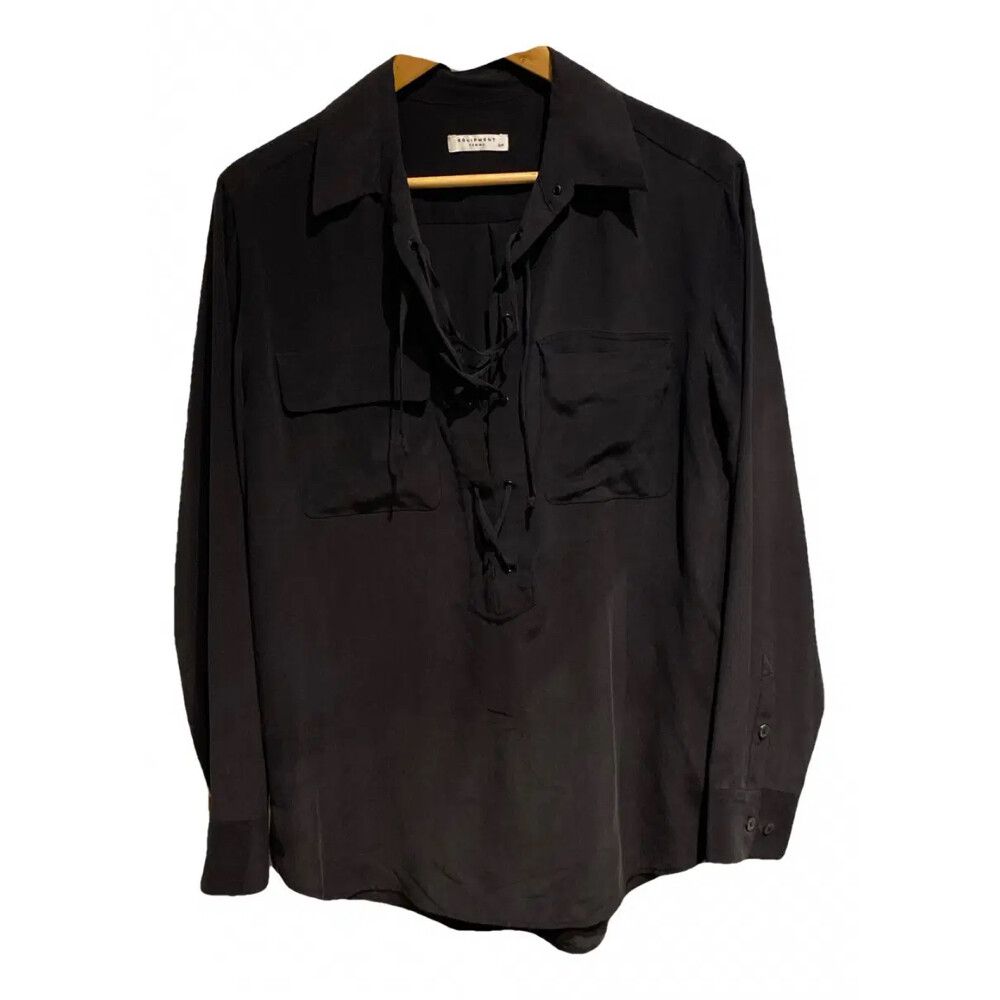 Equipment SILK Black Long Sleeve Shirt
