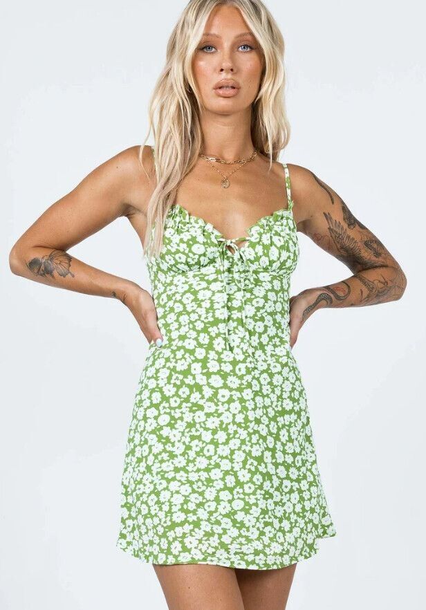 Princess Polly - Princess Polly Tasmin Mini Dress Green Floral on Designer  Wardrobe
