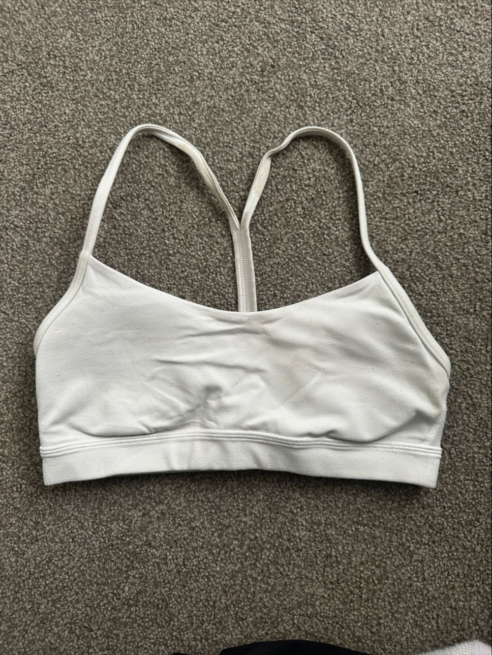 Lululemon White Y-Flow Sports Bra