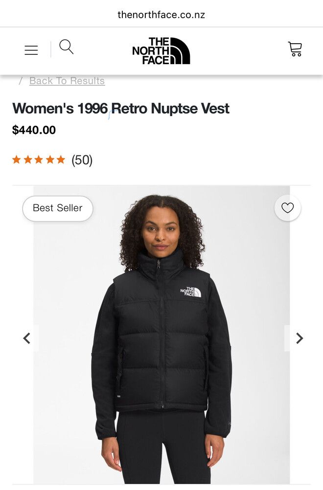 Womens North Face Black 1996 Retro Nuptse Vest