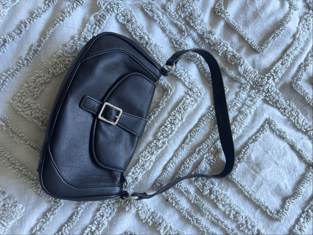 Black Leather Shoulder Bag