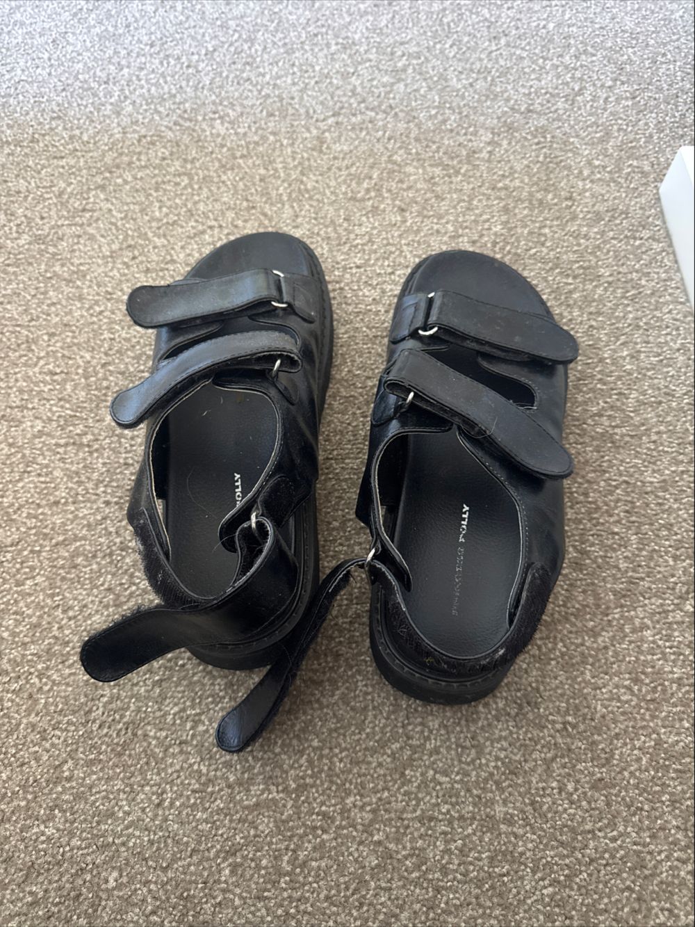 Princess Polly Black Velcro Sandals