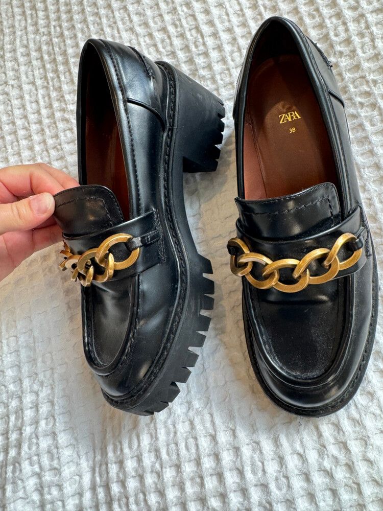 Zara Black Chunky Loafers