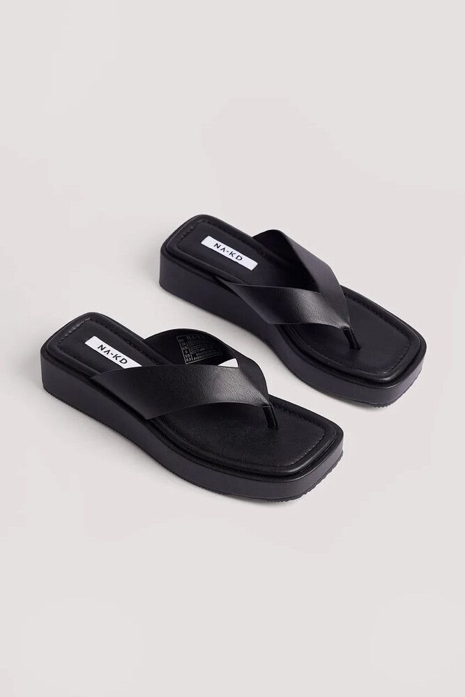 NA-KD Black Platform Sandals