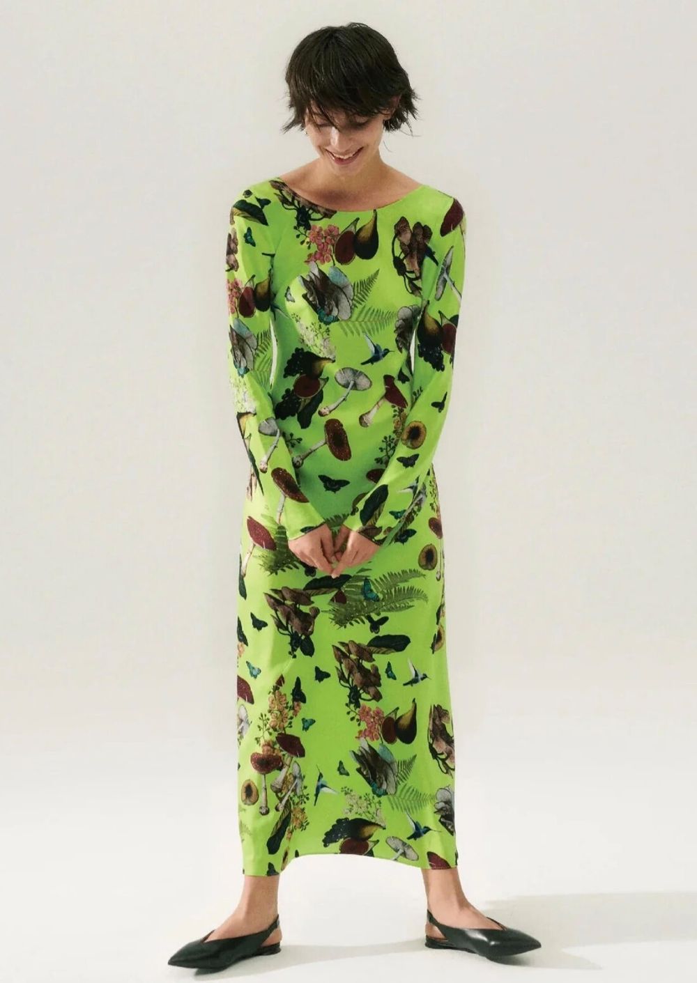 Silk Laundry - Sienna Dress - Magic Mushroom Fern on Designer Wardrobe