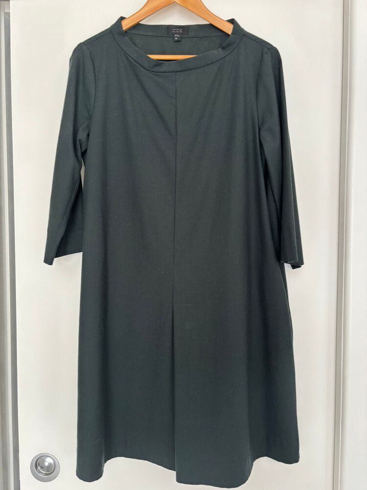 COS - COS Green Wool Shift Dress - Size 10 on Designer Wardrobe COS - COS Green Wool Shift Dress - Size 10 on Designer Wardrobe