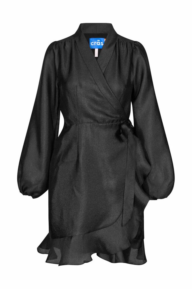 RRP $280 CRAS Copenhagen ‘Lindacras’ Black Wrap Dress | Size 10 (38)