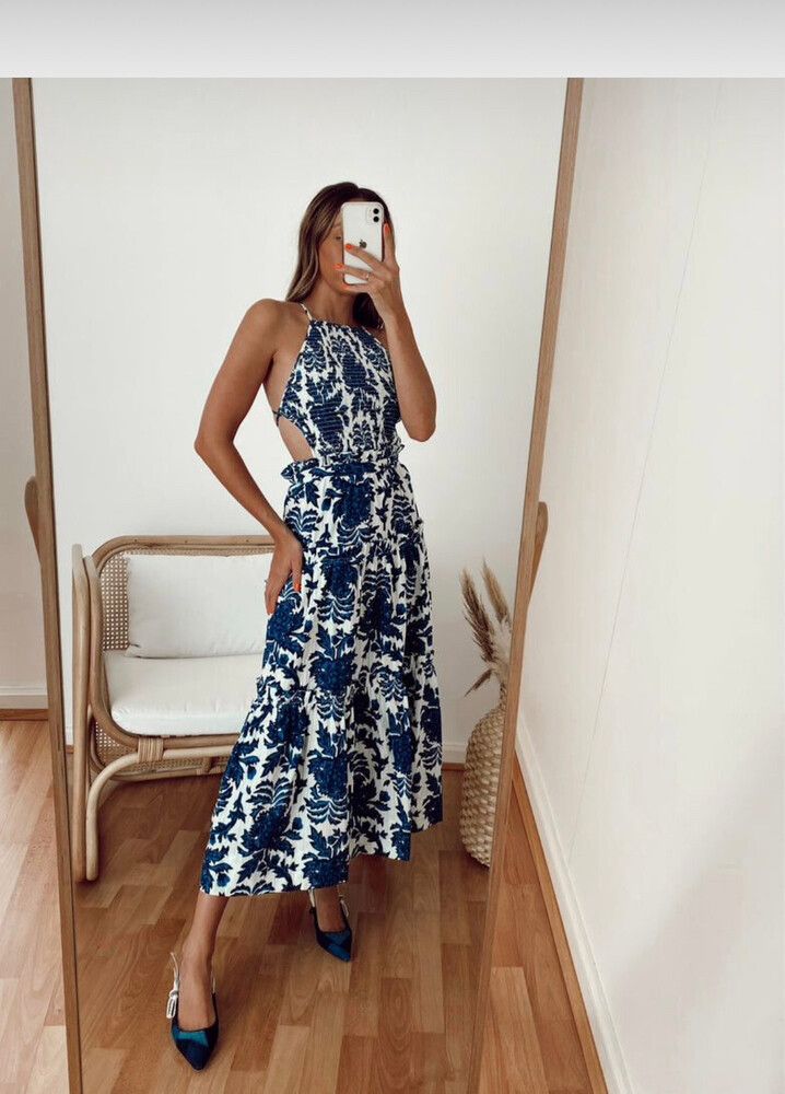 Shona Joy - Diana Shirred Backless Midi Dress on Designer Wardrobe