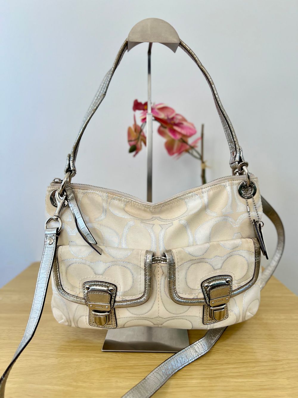 Coach - Authentic Coach Poppy Signature Double Pocket Shoulder Bag