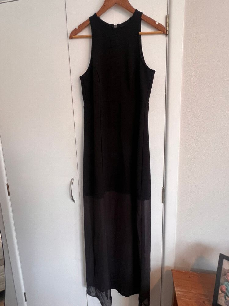 MINKPINK Black Sheer Panel Maxi Dress