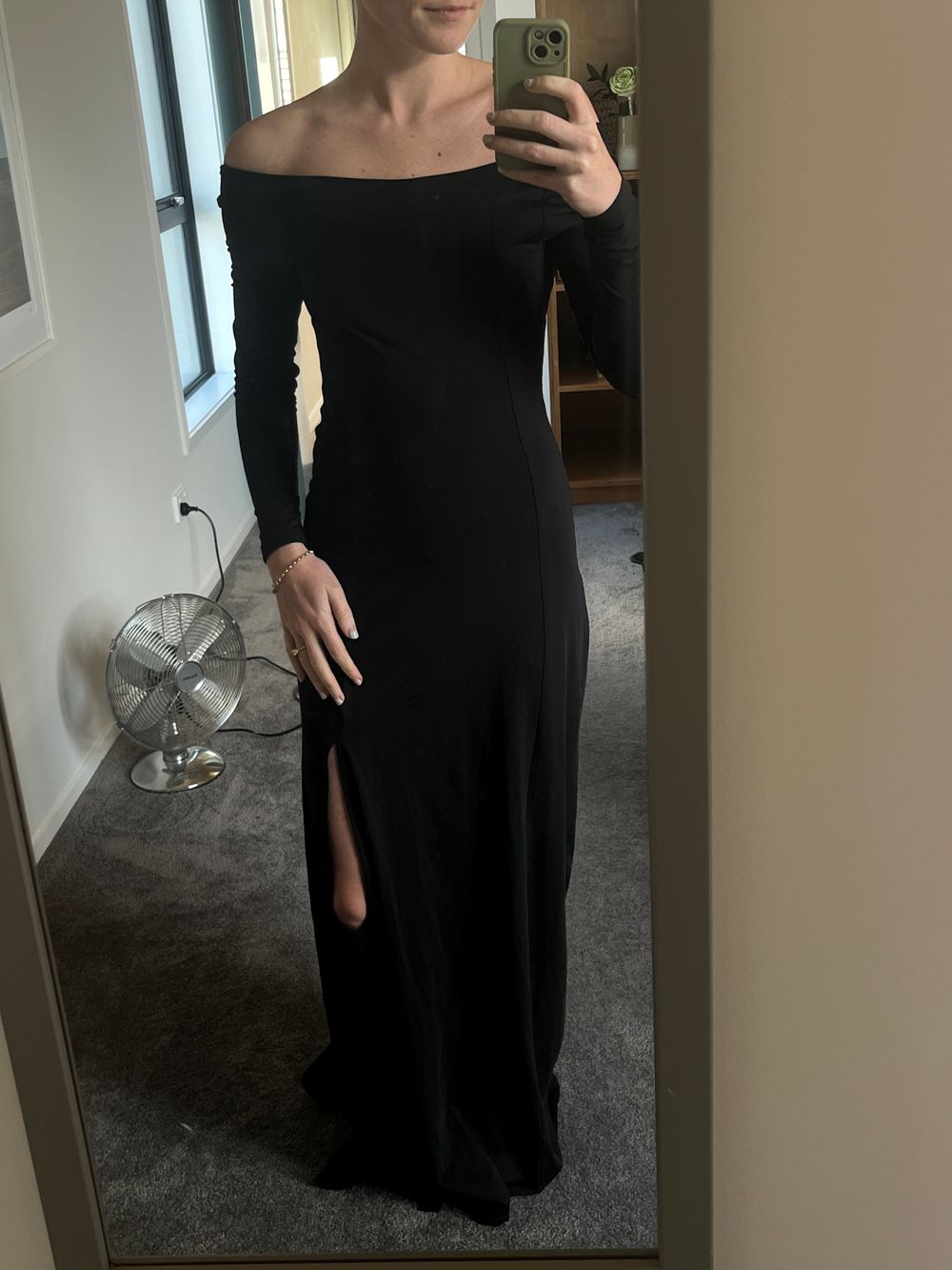 Black Kookai Off-Shoulder Maxi Dress