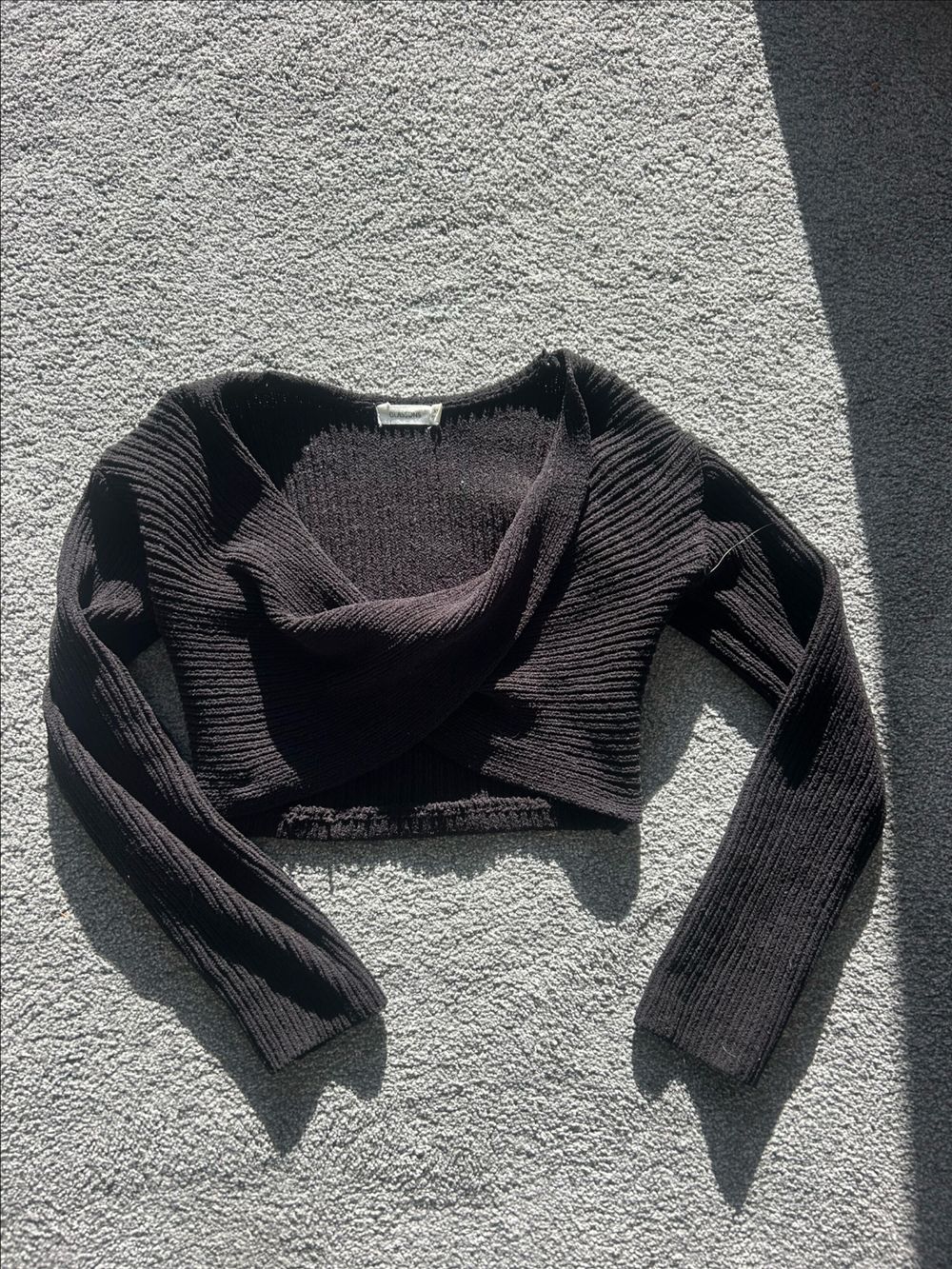 Black Ribbed Knit Top glassons