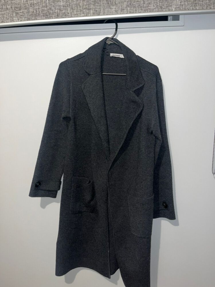 grey coat cardigan