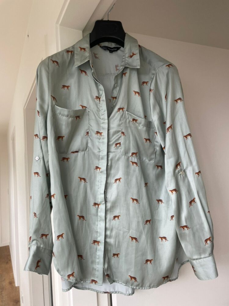 Whistle Satin Shirt With Tiger Print