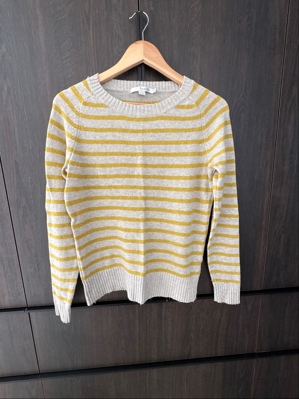 Boden Grey Yellow Striped Jumper