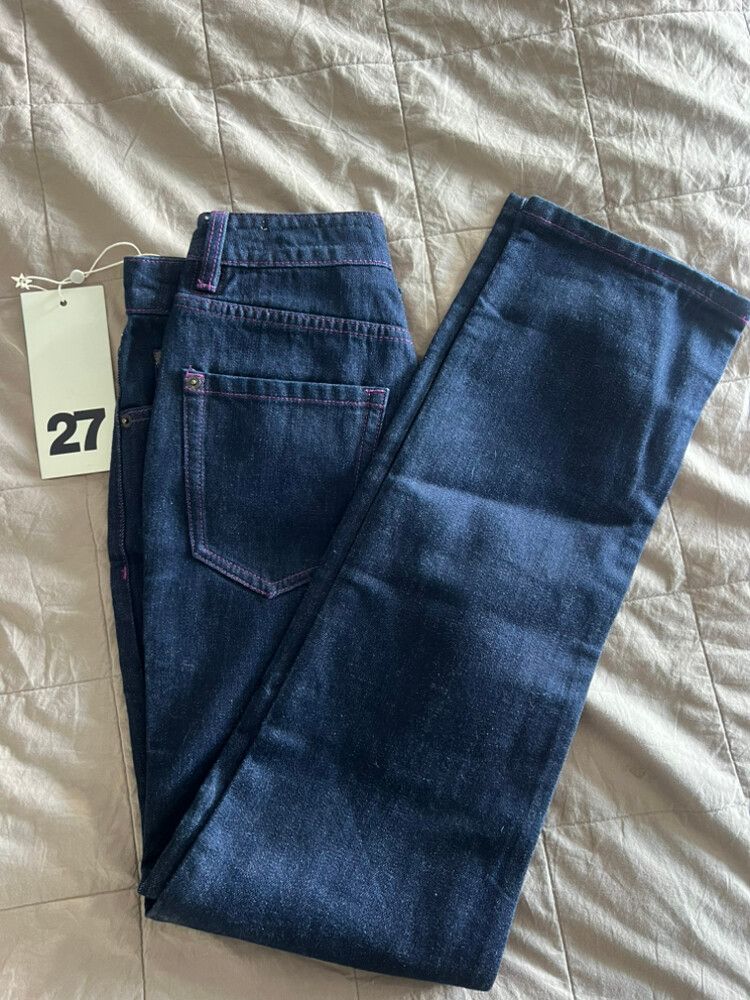 Jean SASS & BIDE 'Neon Nights' Clouté - Taille 28, Délavé Bleu, Coupe Basse, Neuf Sans étiquette