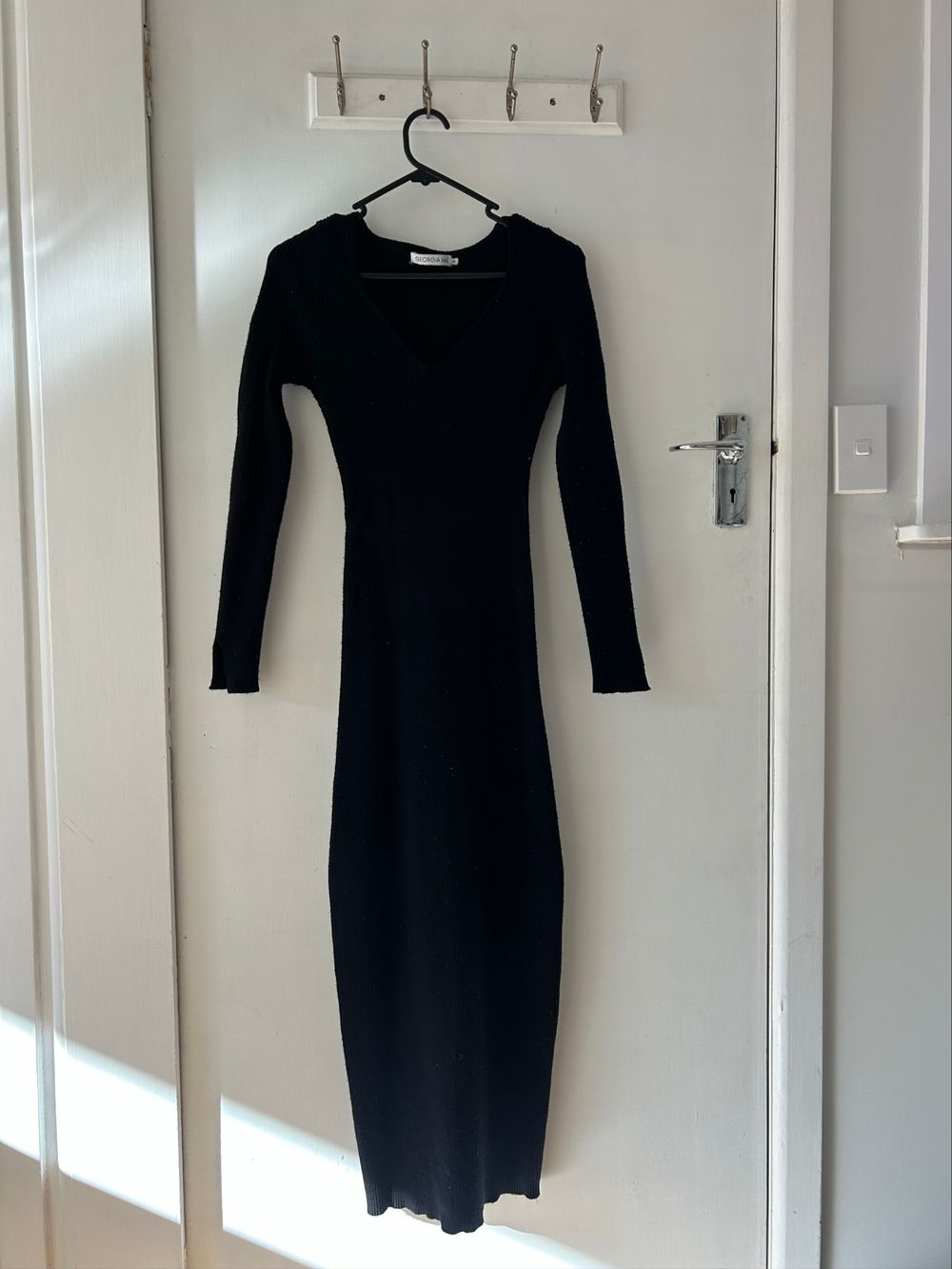 Georgia Mae Black Ribbed Knit Dress