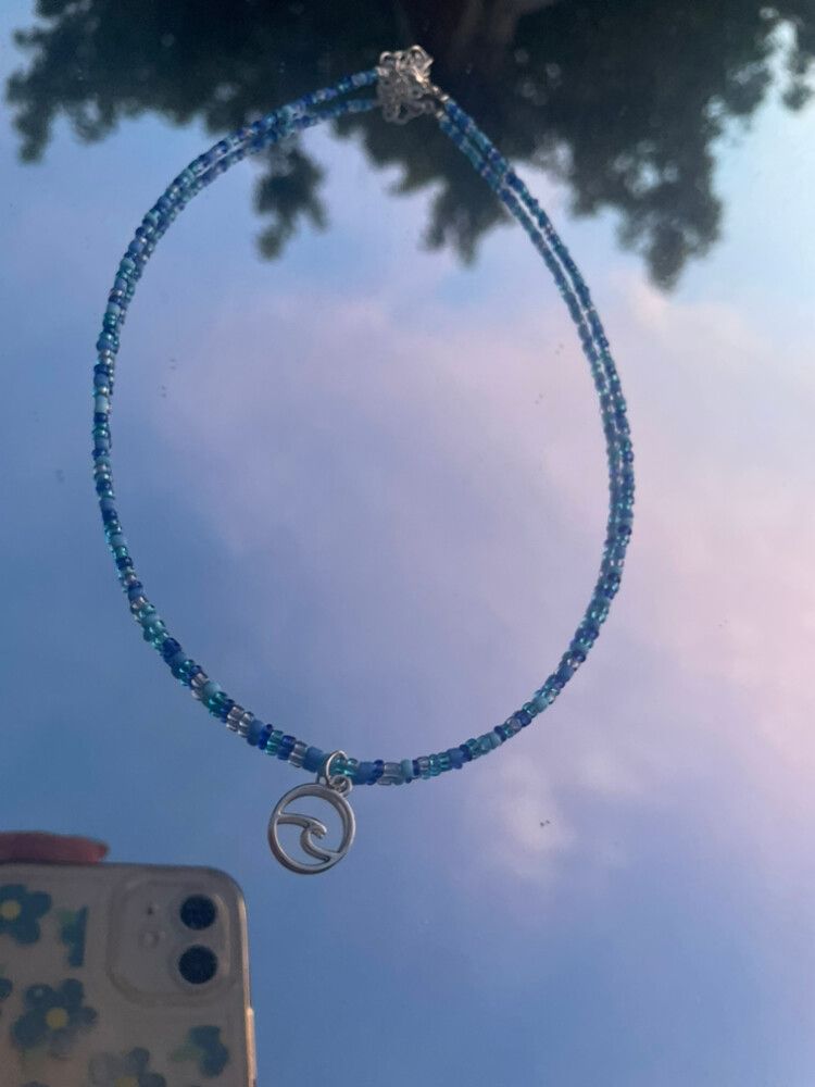 Blue Wavy Baby Necklace ????