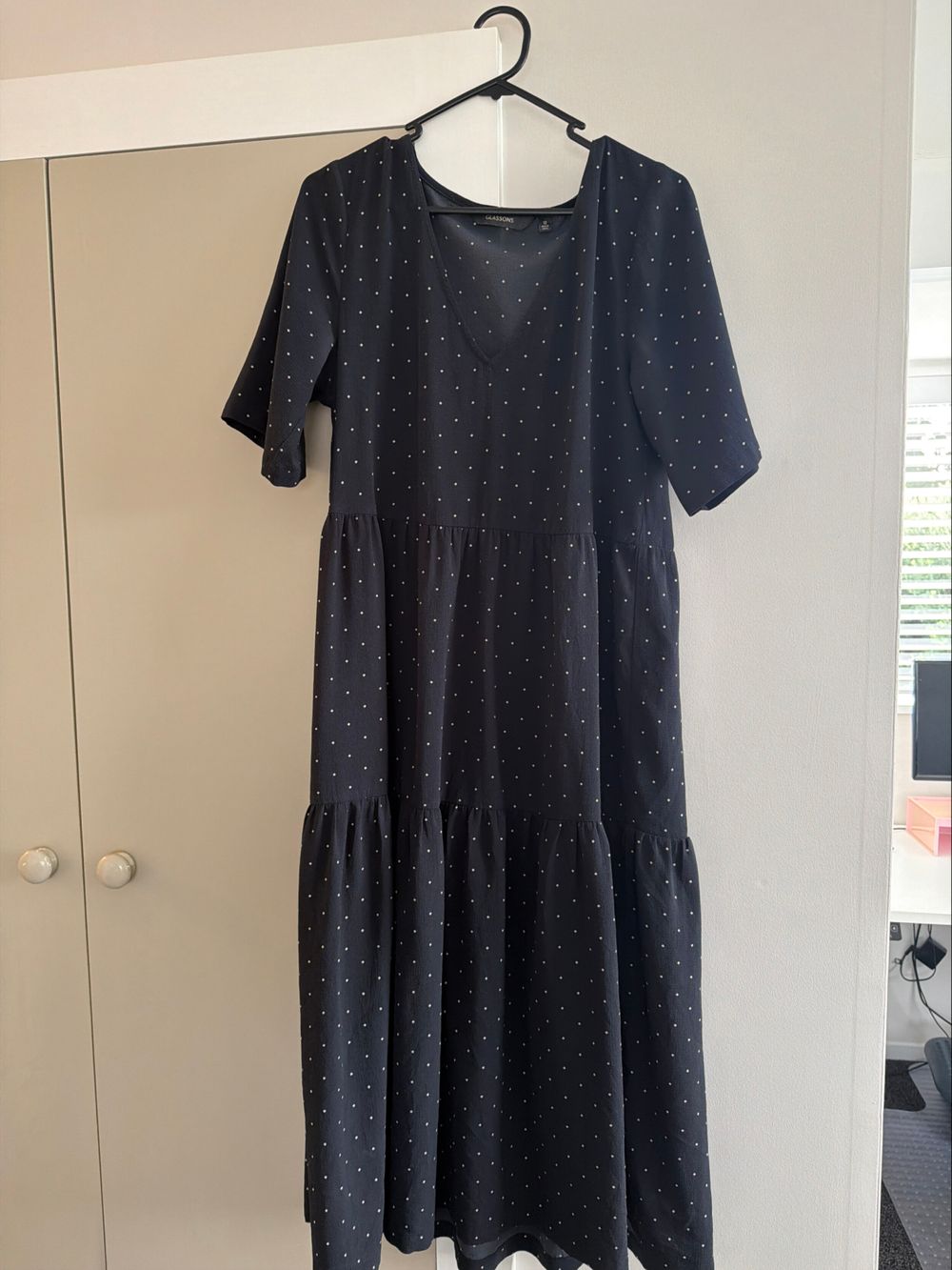 Glassons Black Polka Dot Tiered Dress