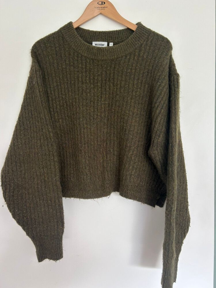 Weekday Green Knit Jumper Size M