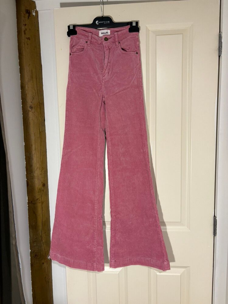 Pink corduroy east coast flares