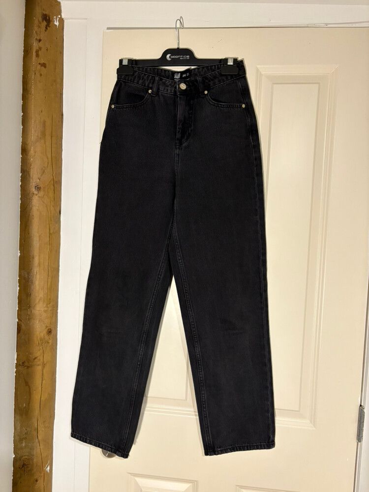 Afends Black Shelby Long Wide Leg Jeans