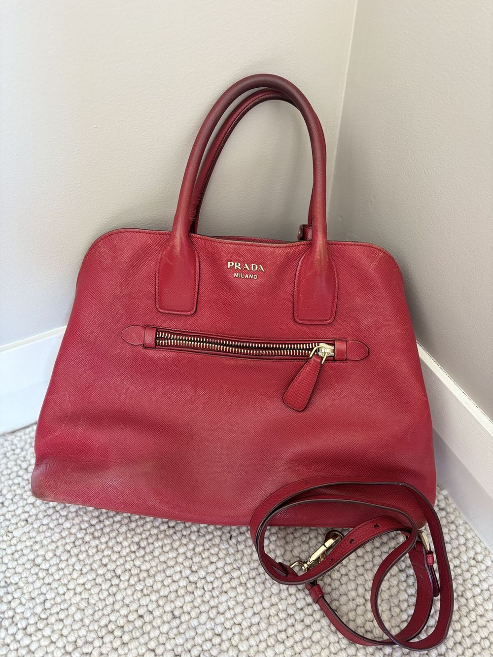 Red Prada Handbag