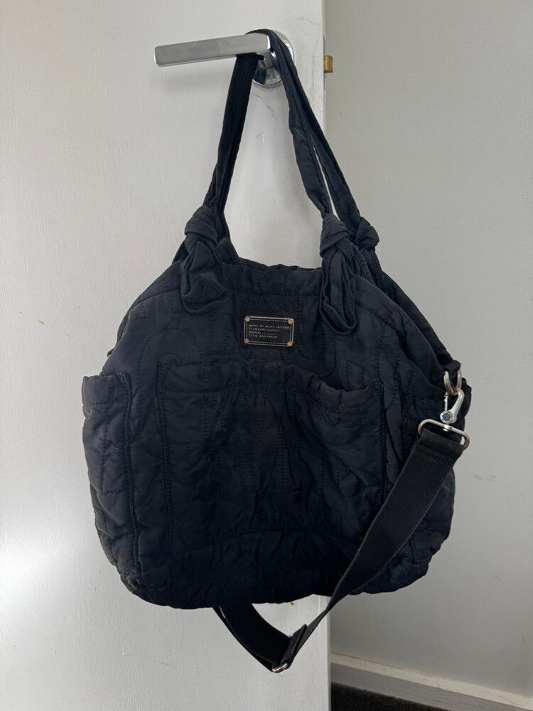 Marc Jacobs Black Quilted Tote Baby Bag