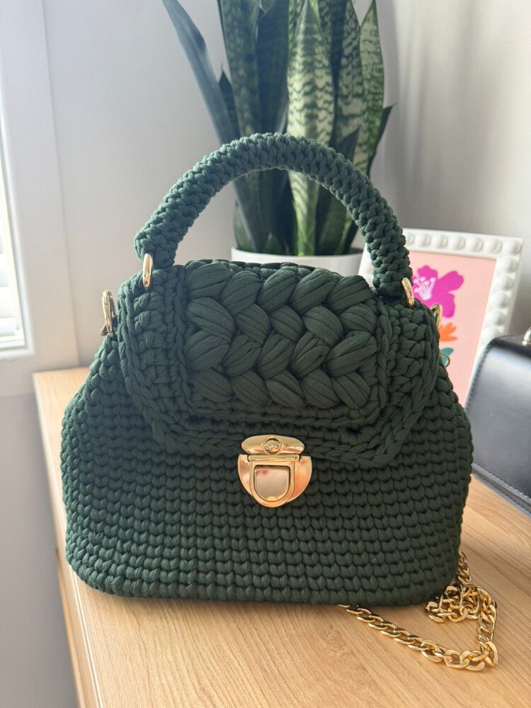 Green Crochet Handbag