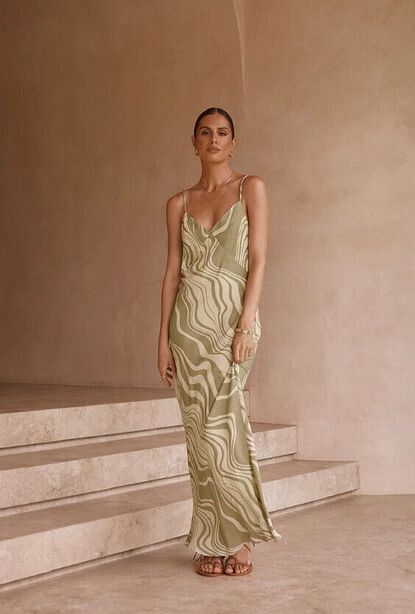 celandine metallic knit drop waist maxi dress Beaded Harness Dress
